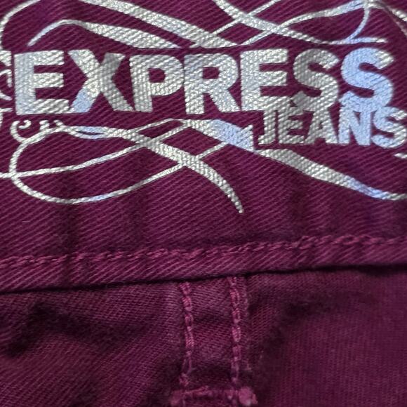 Express Stella Metallic Jeans Womens 4 Low Rise Coated Colored - Picture 2 of 7